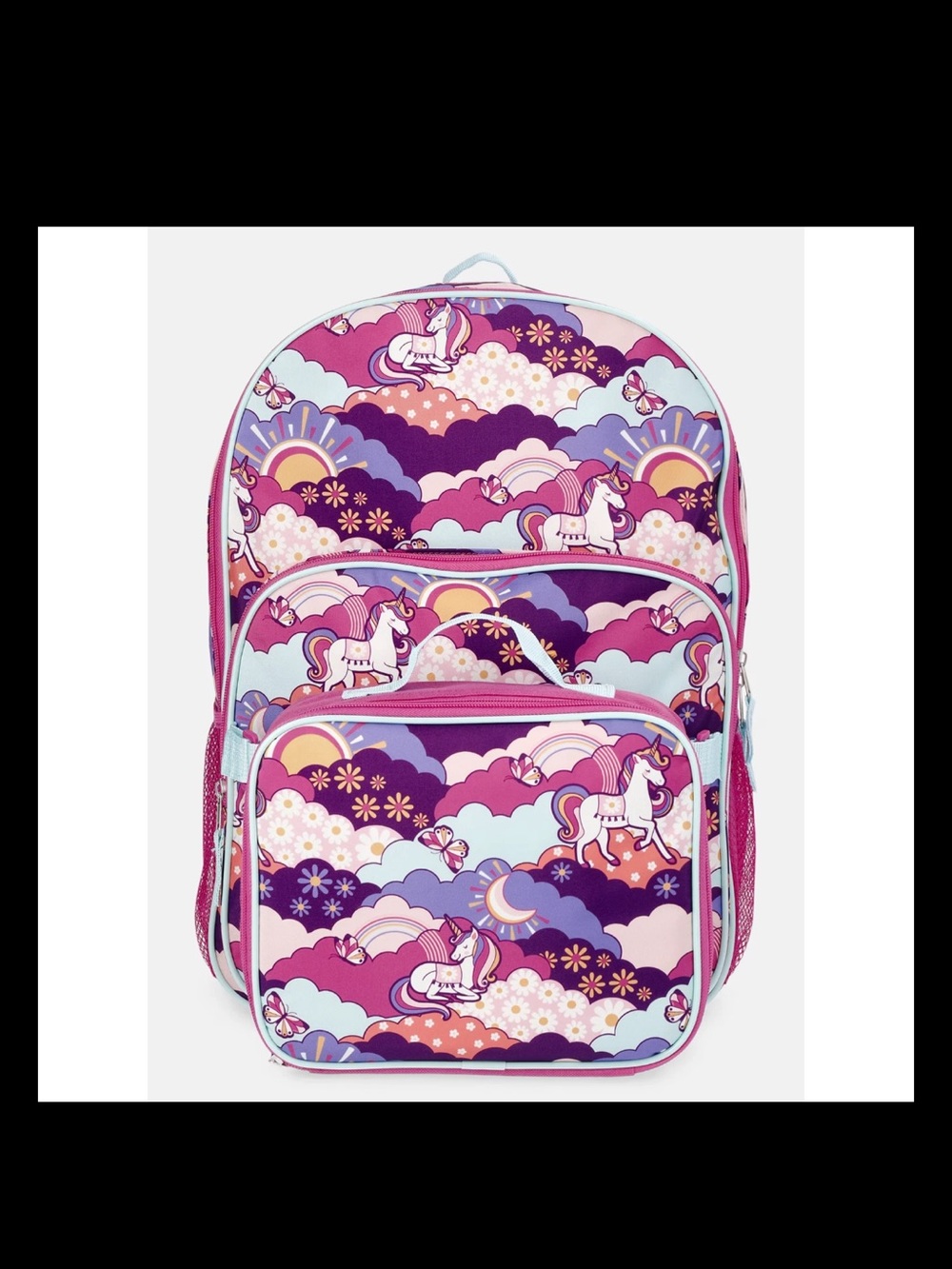 Wonder Nation Girls 17" Unicorn Fields Backpack & Lunch Set, Pink 2 PCS NEW